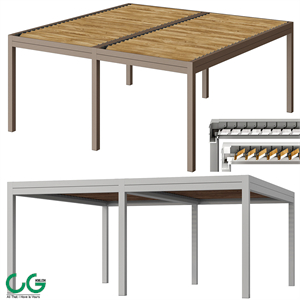 Metal pergola gazebo canopy with roller shutters